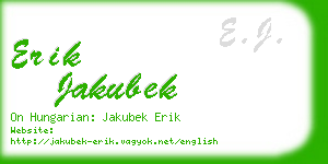 erik jakubek business card